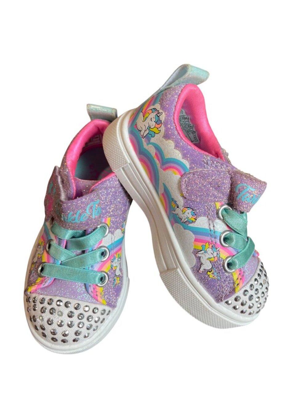 Skechers Twinkle Toes Sneakers Baby Girls Size 5 Sparkle Light Up Unicorn Shoes